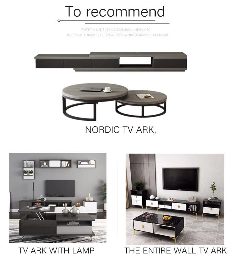 Wholesale Stylish Modern Furniture TV Unit in Black Color Coffee Table Set