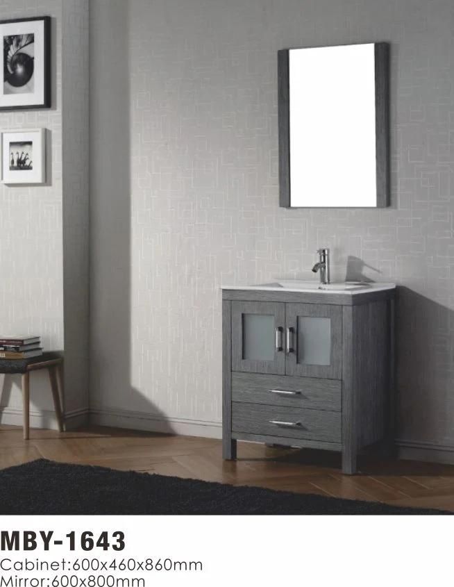 Wood Bathroom Vanity Fashion Cabinet with Cosmetic Mirror