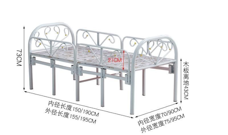 Single Folding Metal Bed Factory Direct Selling Steel Kids Bed