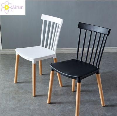 Modern Fashion Windsor Wood Plastic Adult High Back Leisure Conference Reception Restaurant Training Plastic Dining Chair