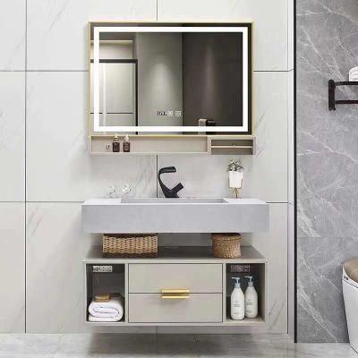 2020 Latest Italy Modern Wall Mounted Wood Hotel Bathroom Furniture