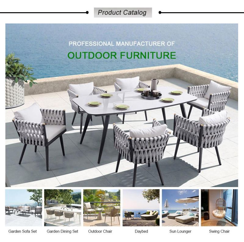 Modern Style Outdoor Restaurant Hotel Aluminum Garden Dining Furniture