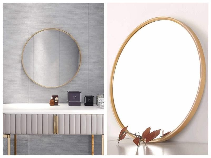 Aluminum Metal Framed Mirror Home Decor Wall Mounted Round LED Bathroom Mirror