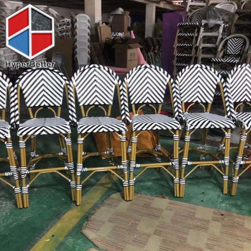 Aluminum Frame Rattan Bar Stools