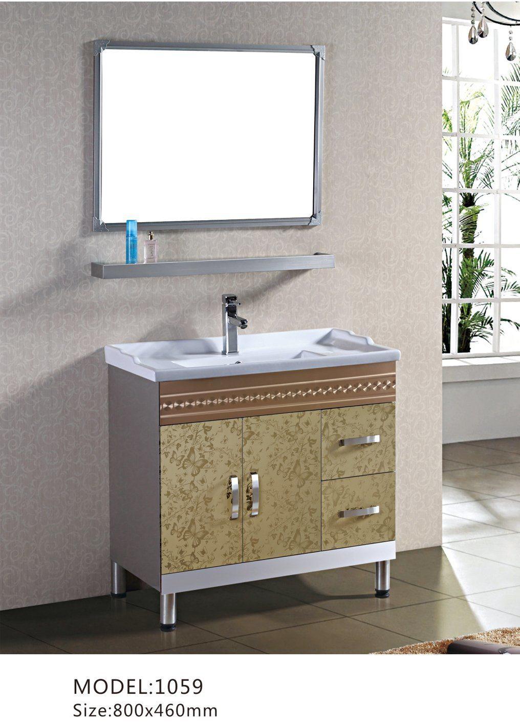 Stainless Steel Bathroom Vanity Cabinet with Lighted Mirror