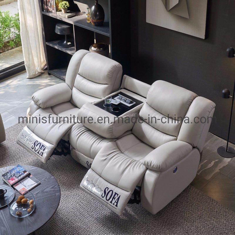 (MN-SF75) Modern Leather Home Furniture Electric Functional Recliner Sofa with USB Outlet for Living Room