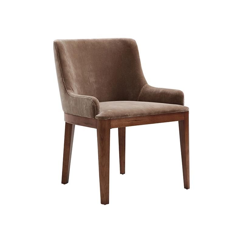 High Quality Hotel Home Furniture Dining Room Restaurant Solid Wood Leg Leather PU Velvet Modern Dining Chair