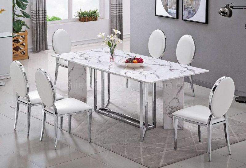 European Style Cheap Restaurant Square Stone Top Dining Table