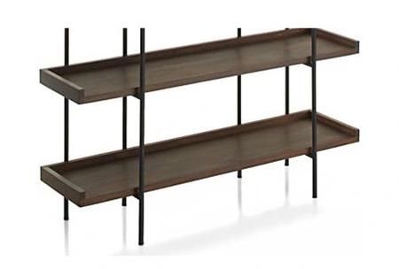 Nordic Modern Solid Wood Display Rack Wrought Iron Floor-Standing Shelf 0591