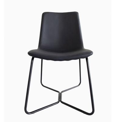 Home Furniture Modern Dining Chair Metal Leg PU Stainless Steel Chairs