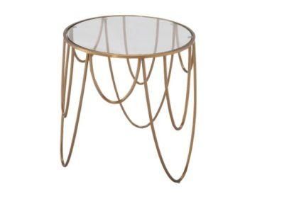 Fashion Modern Coffee Tables with Gold Metal Frame and Glass Top for Home Living Room Furniture