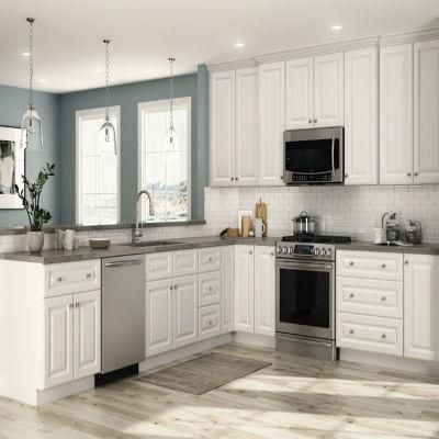 Modern Designs PVC Lacquer Kitchen Island Furniture White Shaker Modular Kitchen Cabinet with Sink