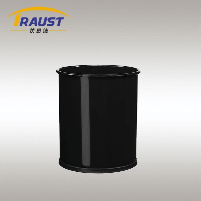 Traust Modern Small Stainless Steel Minimalist Round Cleaner Clear Recycled Waste Trash Garbage Can Bin