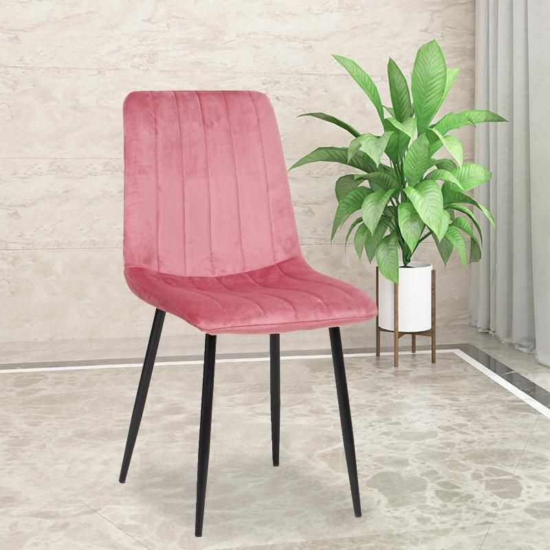 Nordic Luxury Restaurant Home Furniture Chair with Pink Color Dining Room Chair