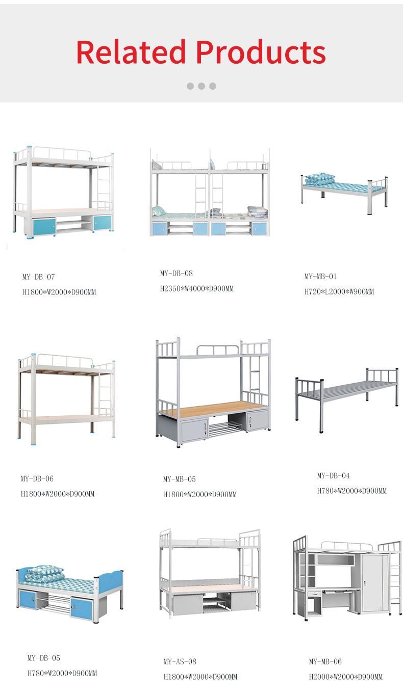 Home Furniture Military Steel Double Worker Metal Frame Bunk Bed