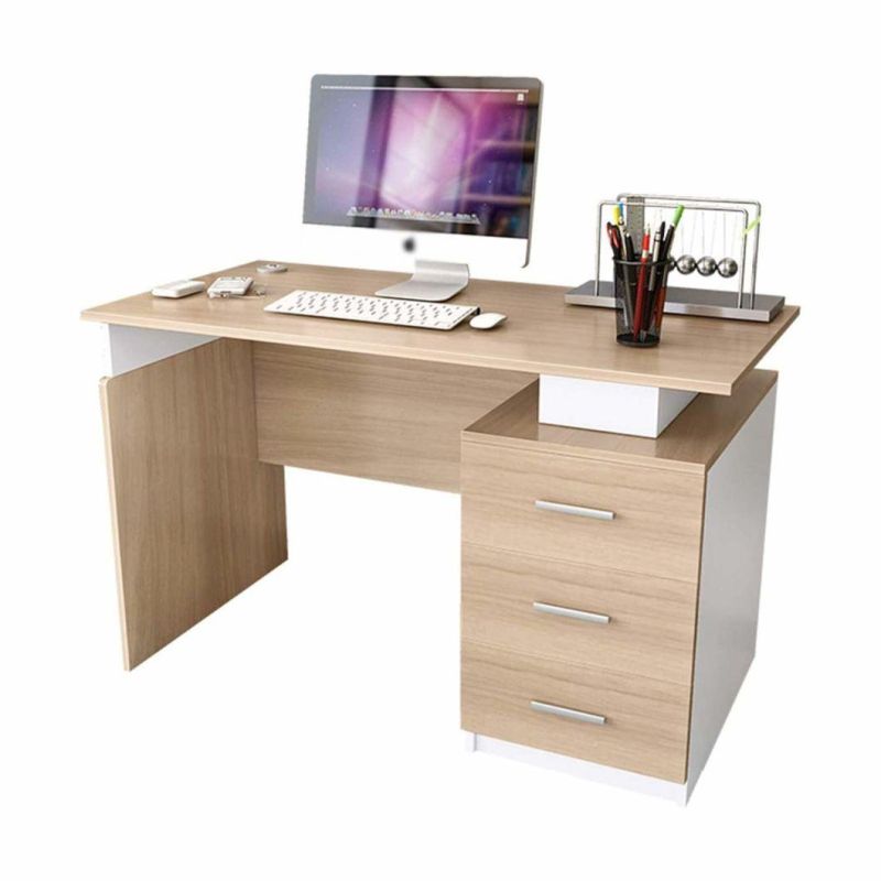 Home Office Desks, Computer Desk with Drawer Single Desktop Laptop Desk Home Simple Modern Student Study Desk with Drawers, Three Drawers on The Right