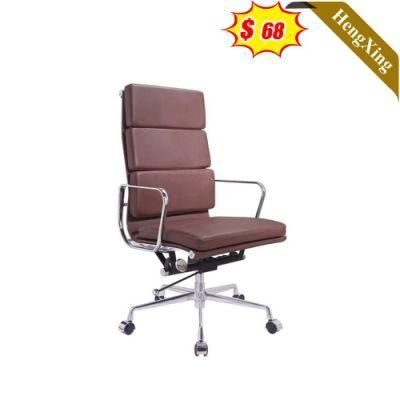 Luxury Design Furniture High Back Office Chairs Height Adjustable Swivel Brown Color PU Leather Boss Chair