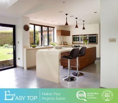 Flat-Panel Cabinets, Cream White Cabinets with an Island Flat Pack Kitchen Cabinet