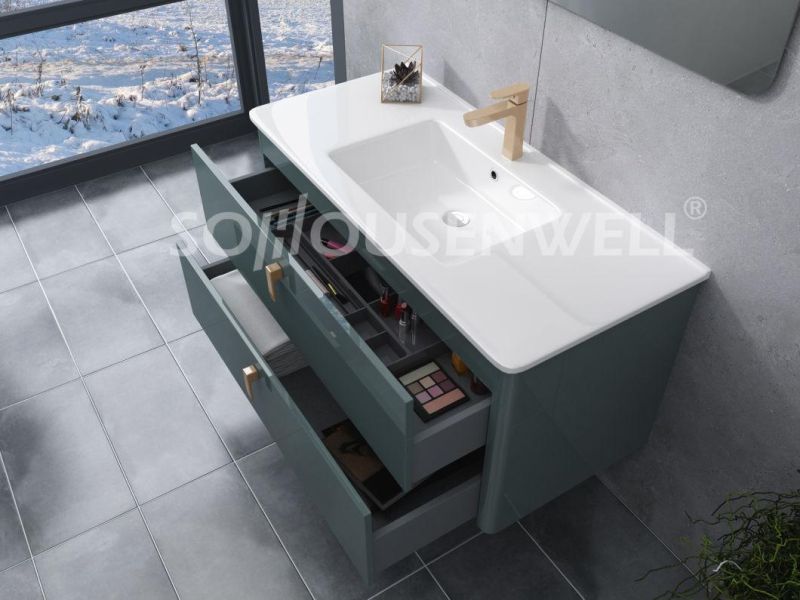 Metal Handle Bathroom Cabinet Environmental Protection Free Standing Bathroom Furniture