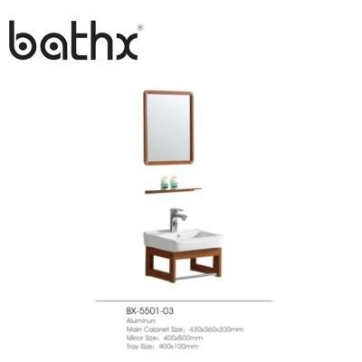 Modern Space Saving Bathroom Washbasin Cabinet Aluminum Wall-Mounted Bathroom Mirrored Cabinets