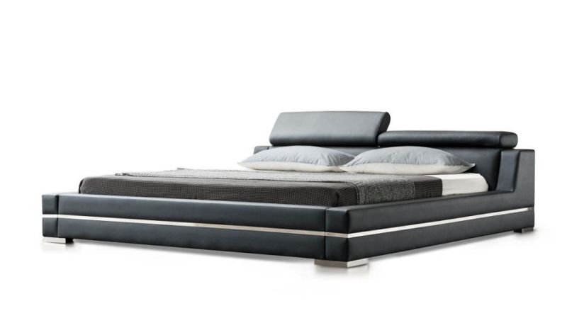 Modern Bedroom Furniture Wall Bed Leather Bed King Bed with Adjustable Headrest Gc1685