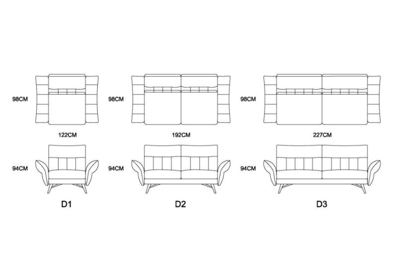 Villa Hotel Apartment Furniture Brown Fabric Modern Living Room Lobby Sofa Bedroom 1 2 3 Sectional Sofa with Armrest