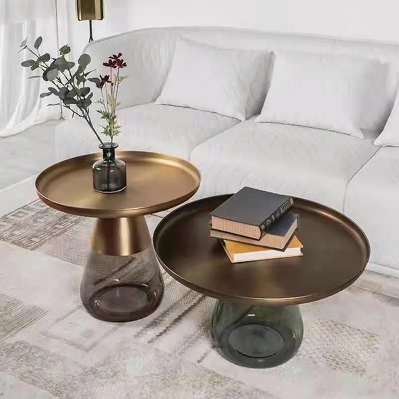 New Design Modern Round Glass Base Coffee Table for Glass Top Round Bell Coffee Table