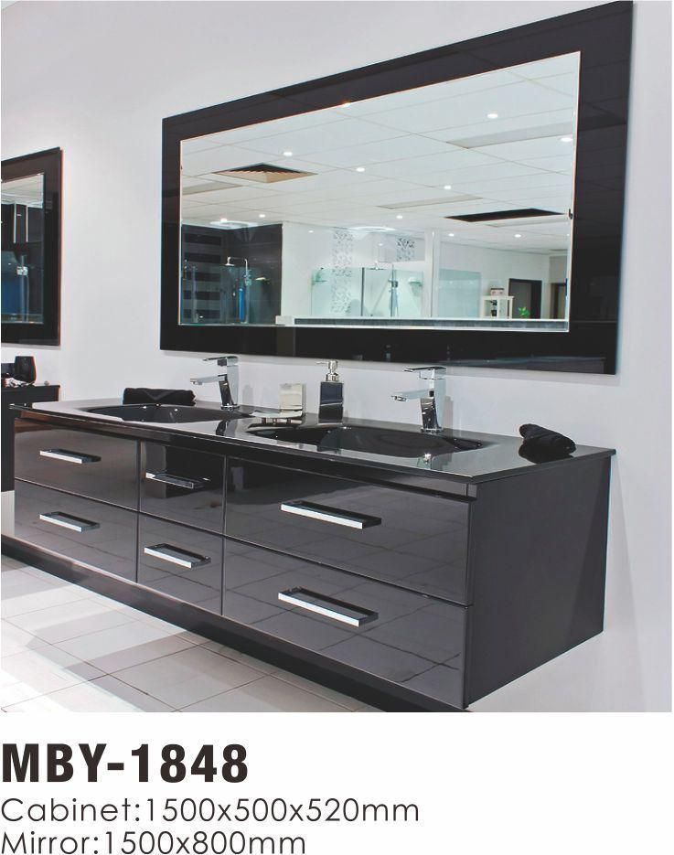 Modern MDF Bathroom Vanity Cabinet Double Sink Sanitary Ware