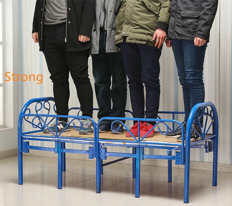 Single Folding Metal Bed Factory Direct Selling Steel Kids Bed