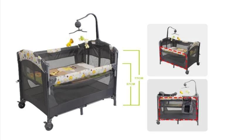 Multifunctional Child Bed Extension Baby Crib for Sale