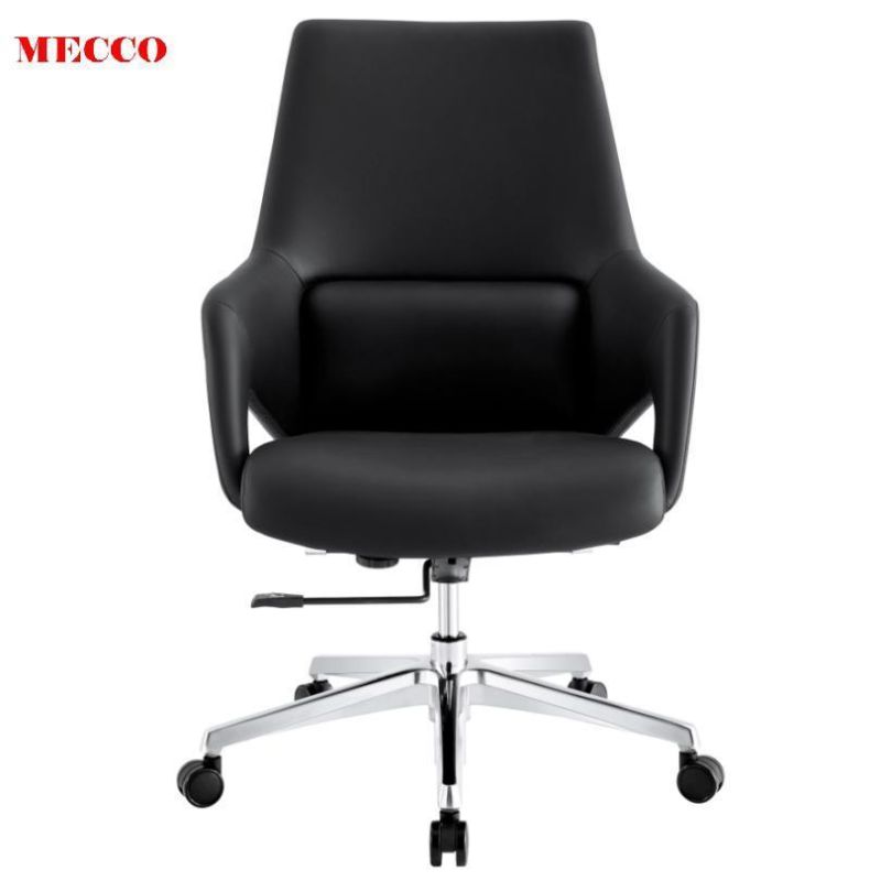 2022 Hot Sale MID Back Luxury Visitor Meeting Room Chair Genuine Leather Office Chair