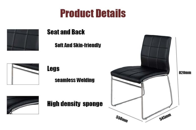 Modern Hotel Office Restaurant Furniture Banquet Dinner Furniture Chair Leather Stainless Steel Dining Room Chair