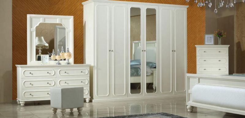 Husheng Modern Home Bedroom Wood Wardrobe Furniture with Classical Design