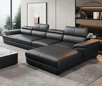 Nordic Leather Sofa Head Layer Cowhide Modern Minimalist Living Room Corner Left and Right Italian Three-Person Sofa Combination