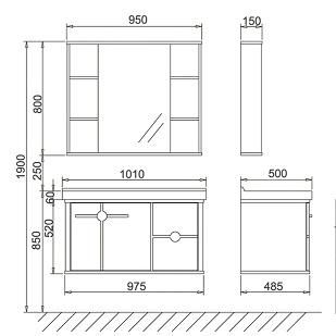 Customized Popular Modern Bathroom Vanity