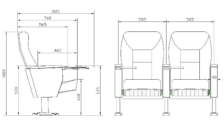 Hongji Conference Seat Lecture Hall Auditorium Stadium Cinema Theater Church Seating