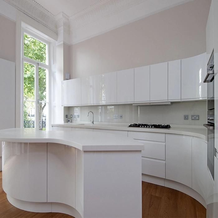 New Fashion Customized Modern High Gloss White Paint MDF Board Lacquer Kitchen Cabinets Furniture