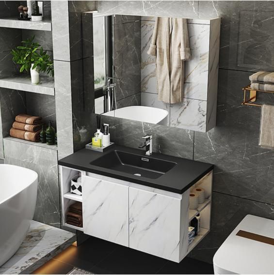 Rock Board Bathroom Cabinet Combination Modern Simple Light Luxury Wash Basin Washbasin Integrated Net Red Toilet Wash Countertop