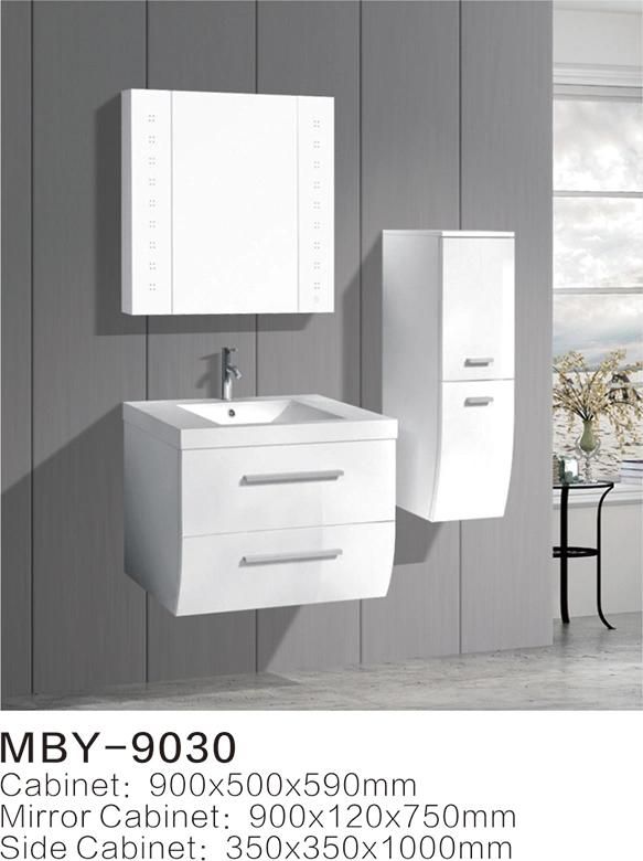 Hotel Modern Waterproof Wall Mounted Bathroom Vanity with Side Cabinet