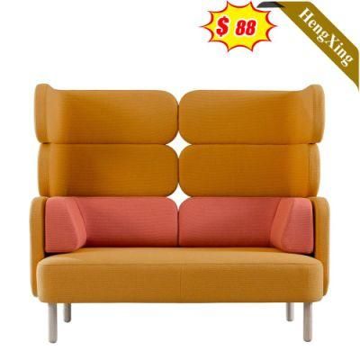 Modern Home Living Room Office Hotel Lobby Orange Color Fabric Wooden Frame Legs Leisure Lounge Chair