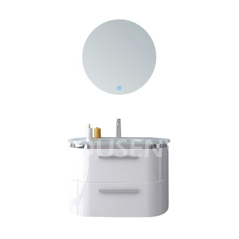 White PVC Bathroom Vanity Painted Modern Style Bathroom Furniture