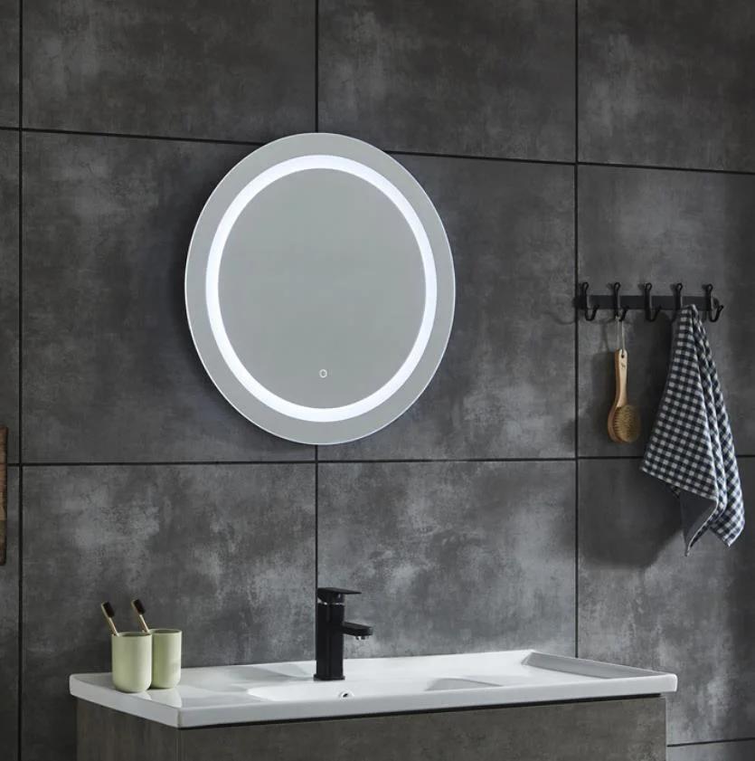 Sairi Custom Modern Bathroom Wall Mounted Illuminated Smart LED Mirror with Time Display