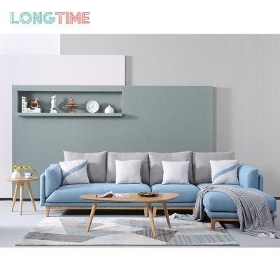 Factory Wholesale Direct Simple and Cheap Blue Home Sofa