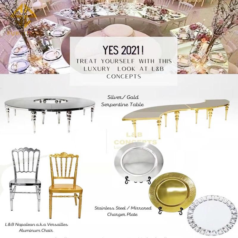 Modern Wedding Furniture Gold Design Stainless Steel Round Cake Table