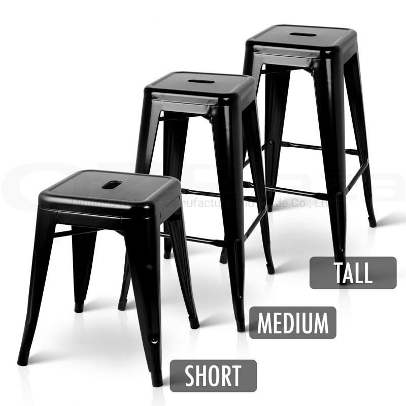 Modern Home Industrial Stackable Dining Cafe Restaurant Cafeteria Bistro 30" Contemporary Steel Tolix-Style Barstool