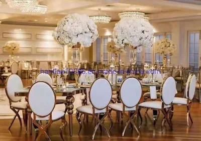 White Leather Cross Back Modern European Wedding Furtniure Restaurant Dining Chairs