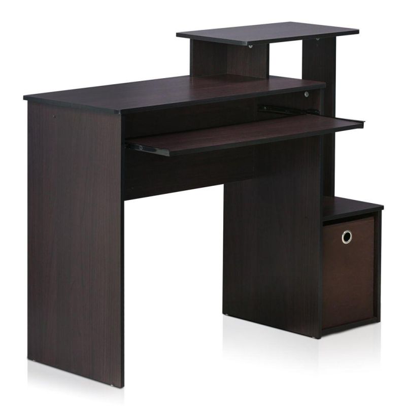 Multipurpose Home Office Computer Writing Desk, Black/Brown