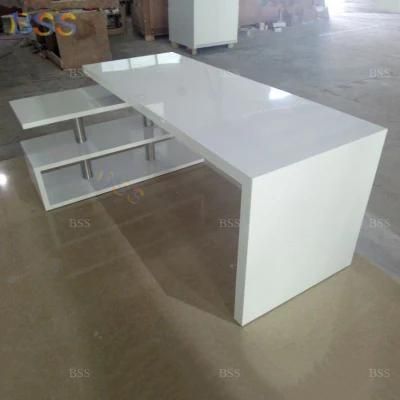 Office Desk with Shelf White L Shape Office Desk Simple