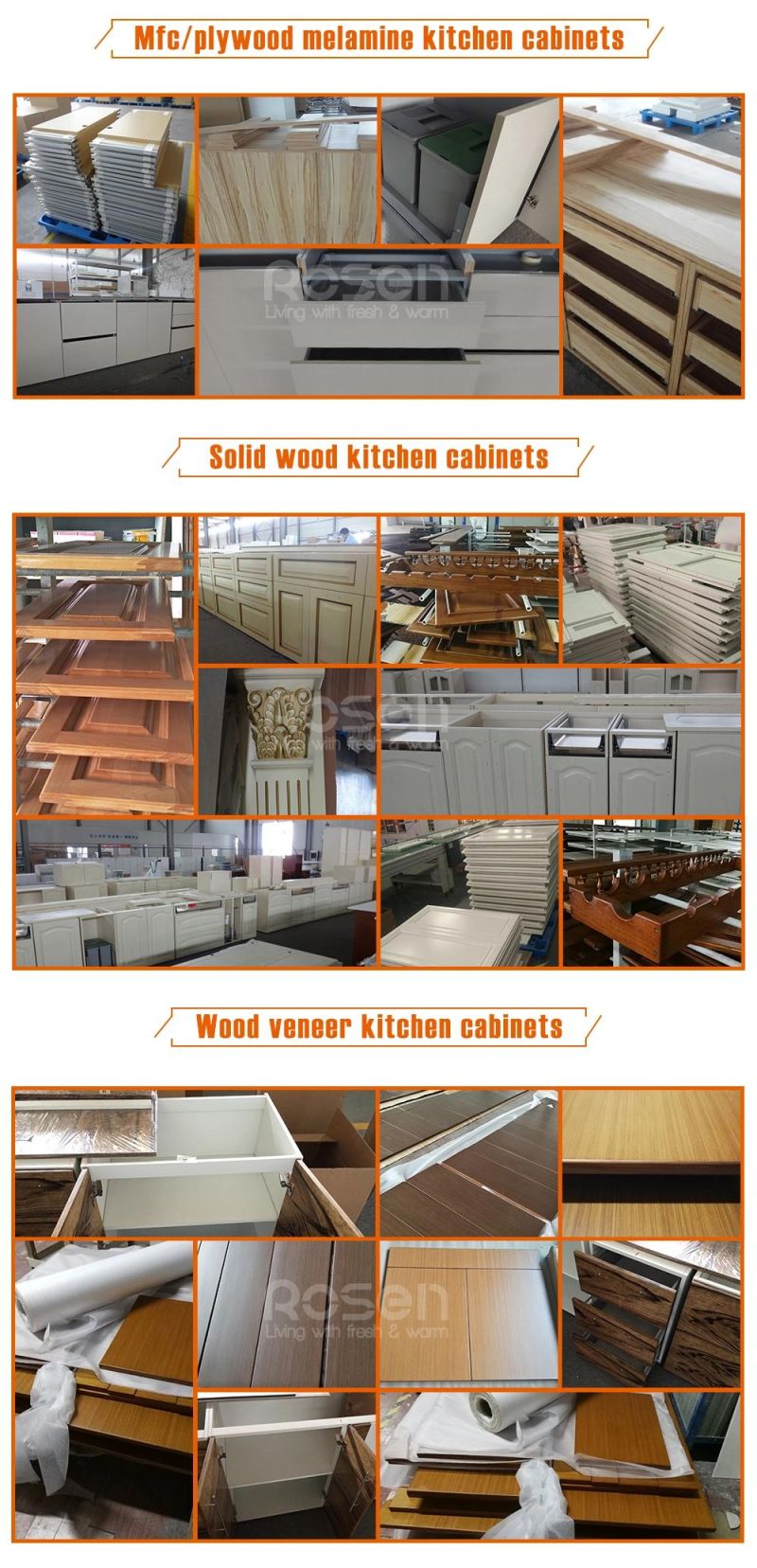 Apartment High Quality Waterproof Practical Wood Grain Flat Melamine Kitchen Cabinet