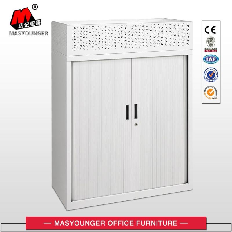 Flower Green Modern Office Entertainment Workplace Metal Storage Tambour Door Cabinet